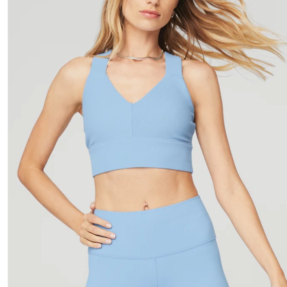 Alo Emulate Bra in Light Blue